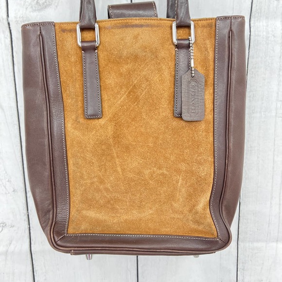 Coach Brown and Tan Leather Tote - Picture 4 of 13